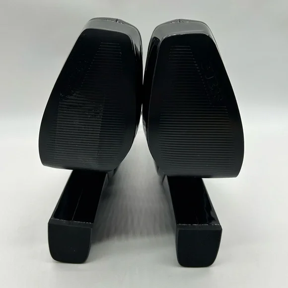 Guess BYRA Women’s Platform Block Heel Ankle Boots Black Patent, Size 6 NWB - Picture 11 of 12